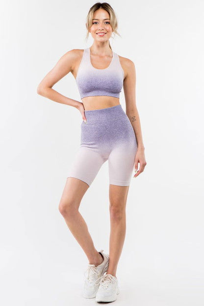 Ombre Seamless Biker Short Set us.meeeshop - 