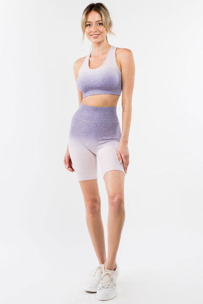 Ombre Seamless Biker Short Set us.meeeshop - 