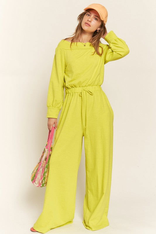 One Shoulder Terry Jumpsuit Plus us.meeeshop - 