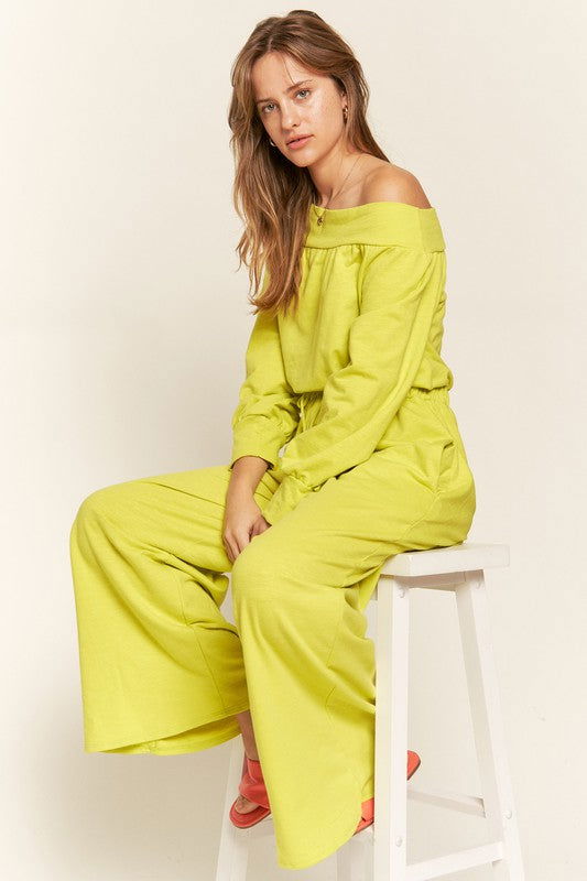 One Shoulder Terry Jumpsuit Plus us.meeeshop - 