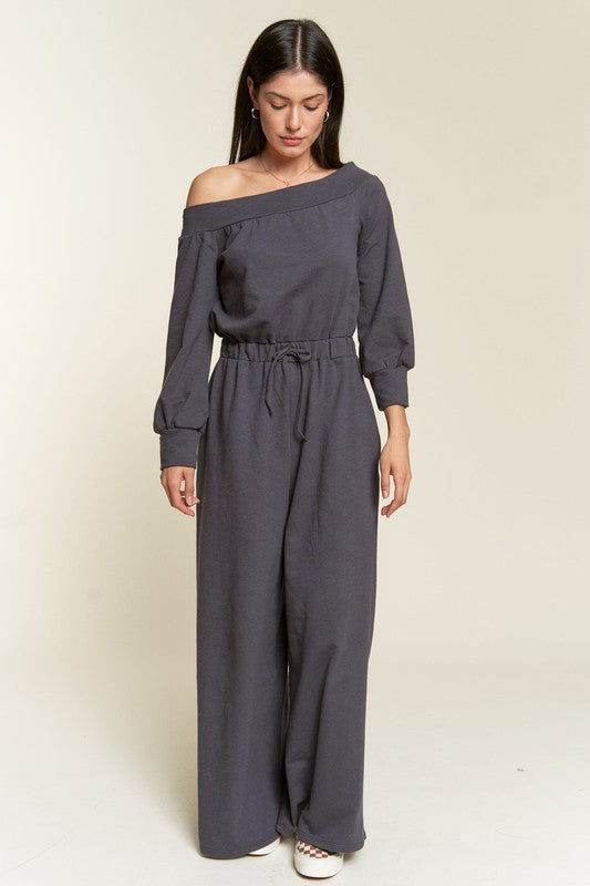 One Shoulder Terry Jumpsuit - us.meeeshop