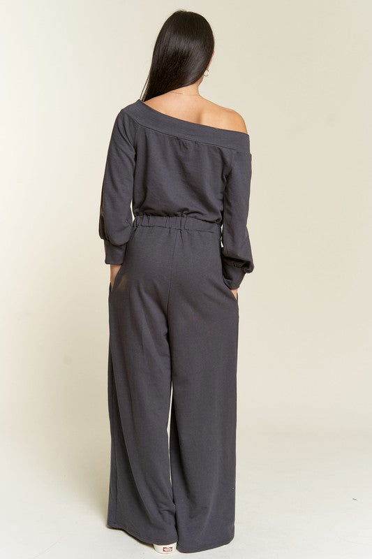 One Shoulder Terry Jumpsuit - us.meeeshop