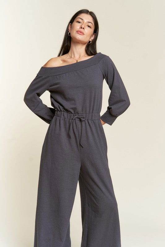 One Shoulder Terry Jumpsuit - us.meeeshop