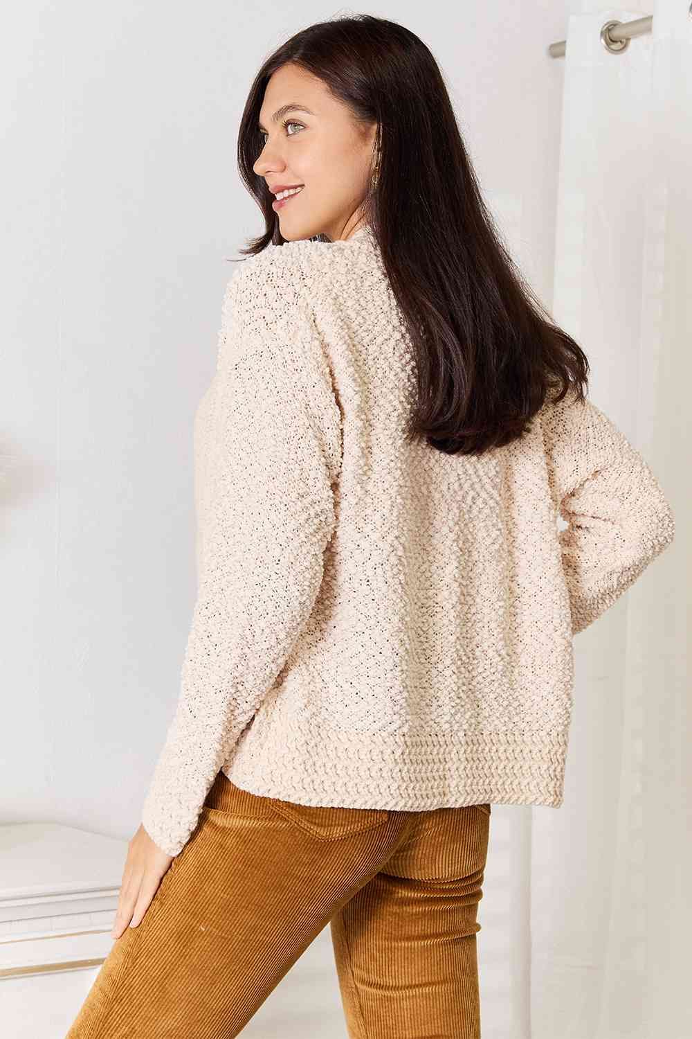 Open Front Long Sleeve Cardigan us.meeeshop - 