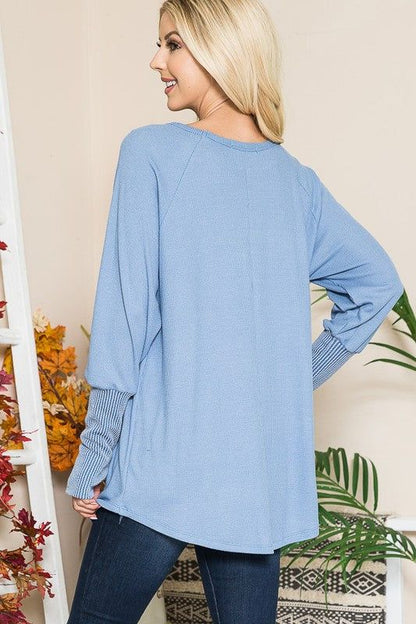 Orange Farm Clothing | Textured Rib Thumbhole Tunic us.meeeshop - 