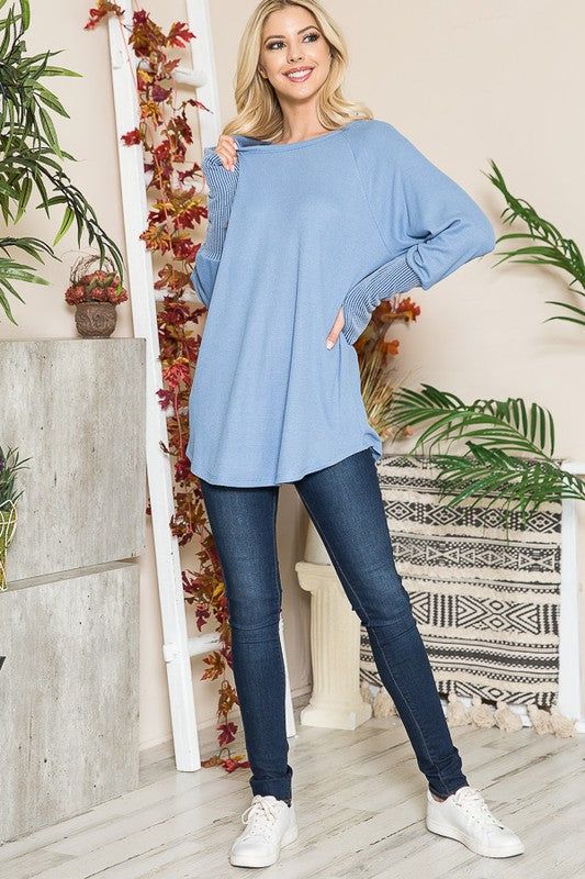 Orange Farm Clothing | Textured Rib Thumbhole Tunic us.meeeshop - 