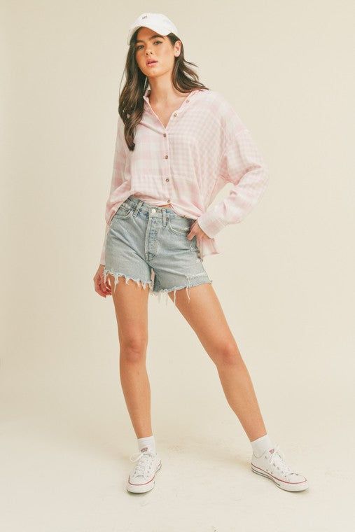 Oversized Button Up Shirt us.meeeshop - 