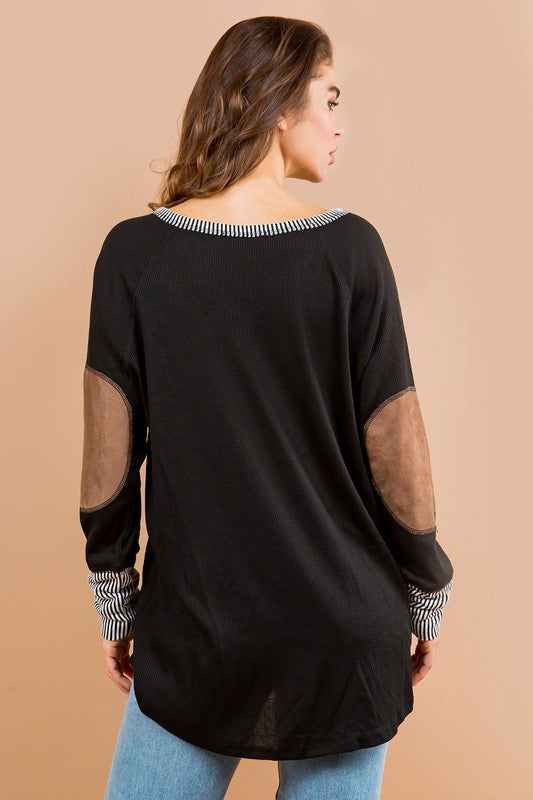 Oversized Elbow Patch Tunic us.meeeshop - 