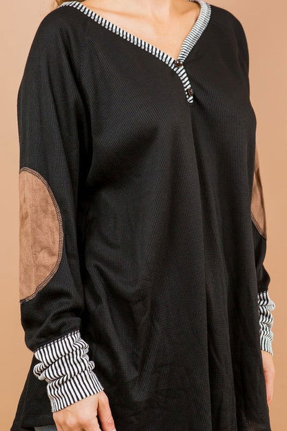 Oversized Elbow Patch Tunic us.meeeshop - 