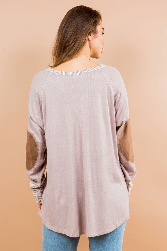 Oversized Elbow Patch Tunic us.meeeshop - 