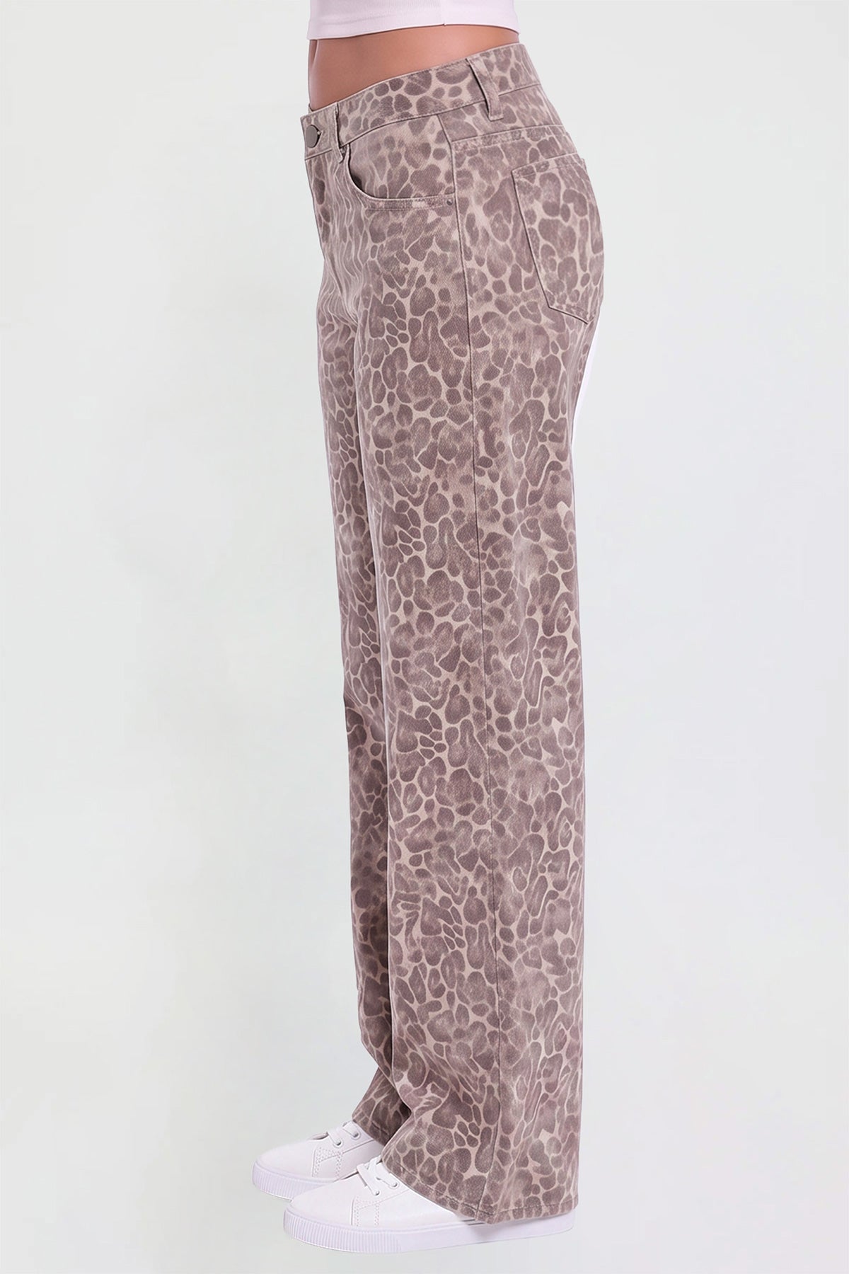 Women's Britney Leopard Wide Leg Jeans