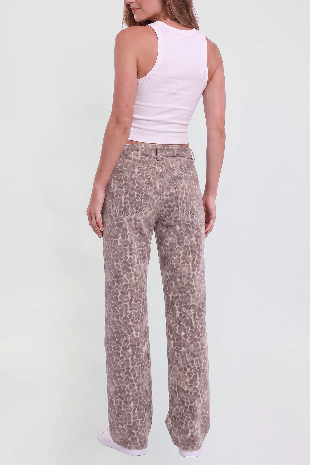 Women's Britney Leopard Wide Leg Jeans