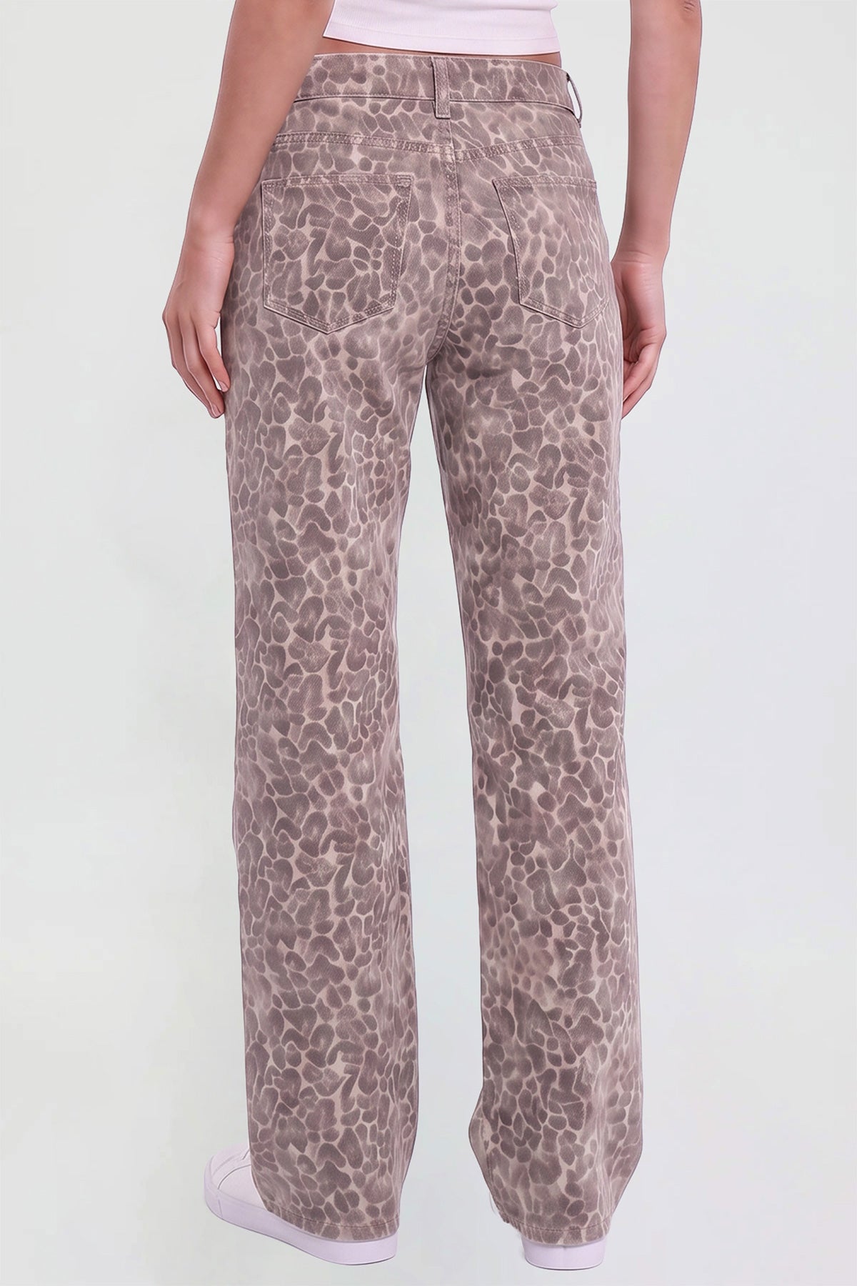 Women's Britney Leopard Wide Leg Jeans