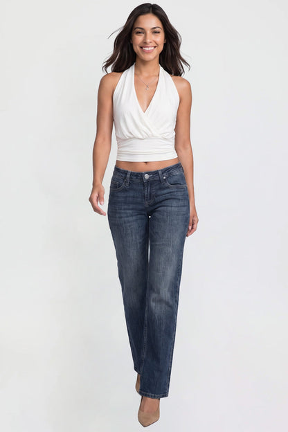 Ymi Women's Luxe Britney Wide Leg Jeans