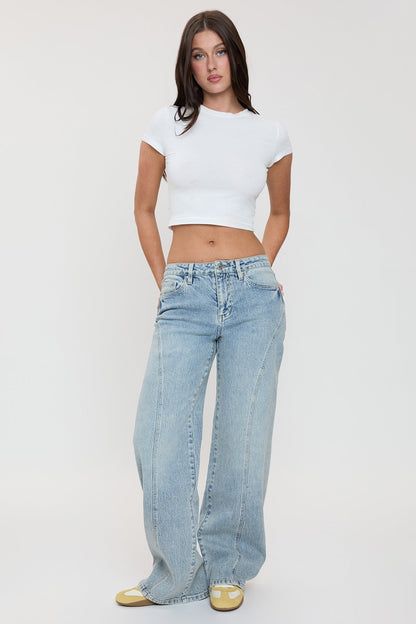 Women's Luxe Bella Seam Detail Wide Leg Jeans