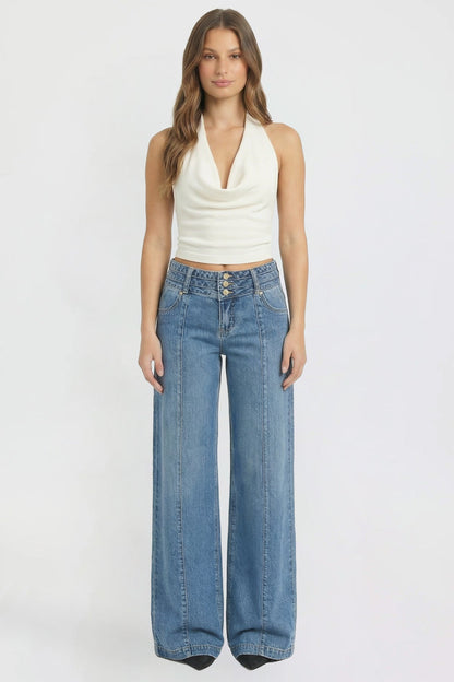 Women's Bella Triple Waistband Wide Leg Jeans