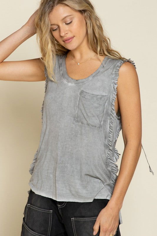 POL Criss-cross Lace-up Open Back Tank Top us.meeeshop - 