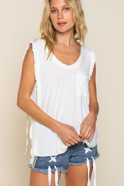 POL Criss-cross Lace-up Open Back Tank Top us.meeeshop - Shirts & Tops