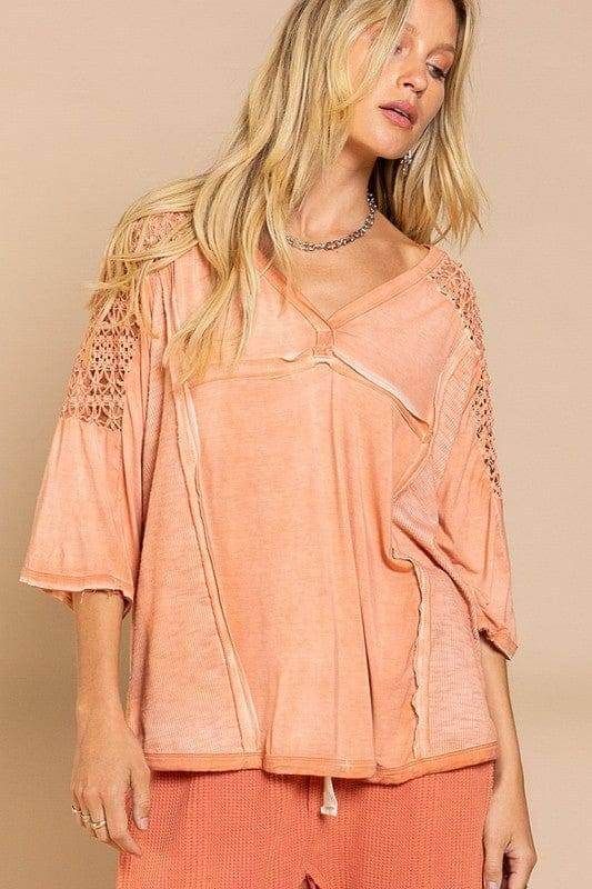 POL | Feminine Boho Crochet Sleeve Top - us.meeeshop