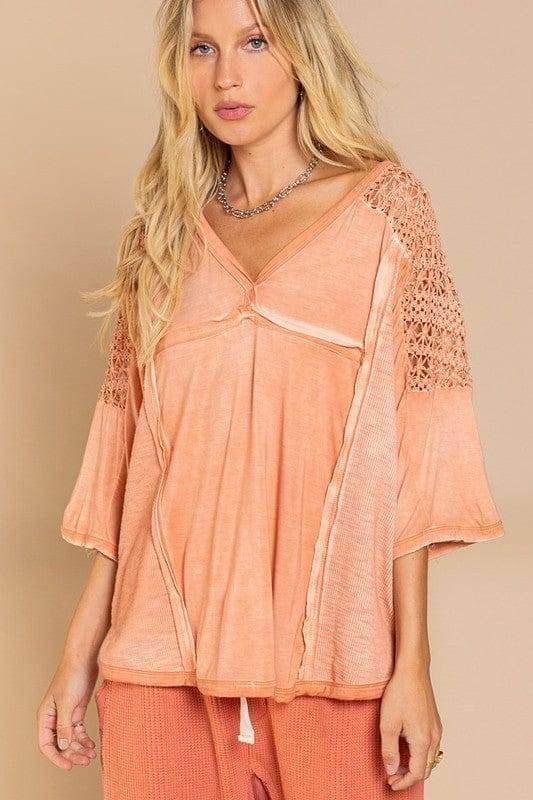 POL | Feminine Boho Crochet Sleeve Top - us.meeeshop