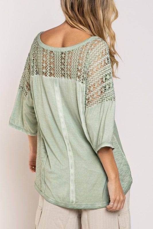 POL | Feminine Boho Crochet Sleeve Top - us.meeeshop