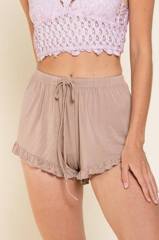 POL | Light Weight Ruffle Trim Shorts us.meeeshop - 