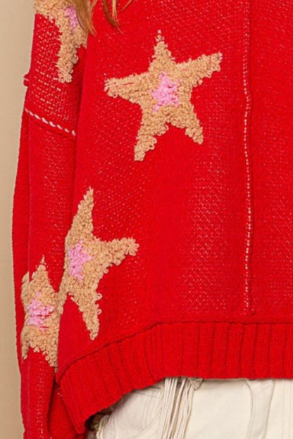 POL Long Sleeve Star Patch Sweater us.meeeshop - 