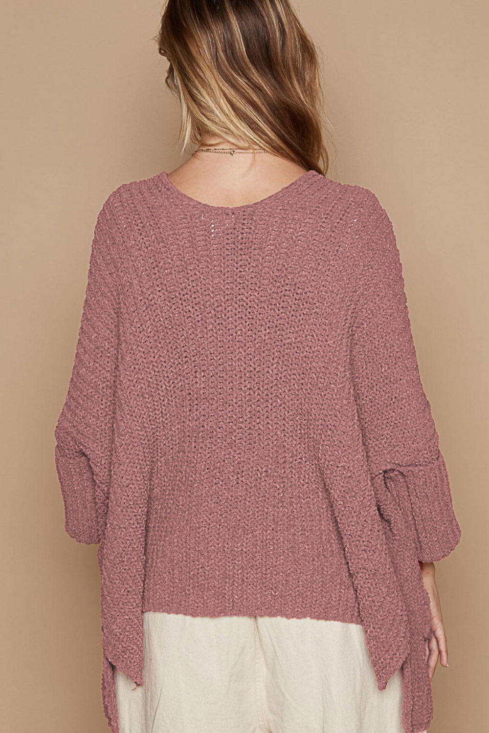 POL Open Front Sweater Cardigan with Pockets us.meeeshop - 