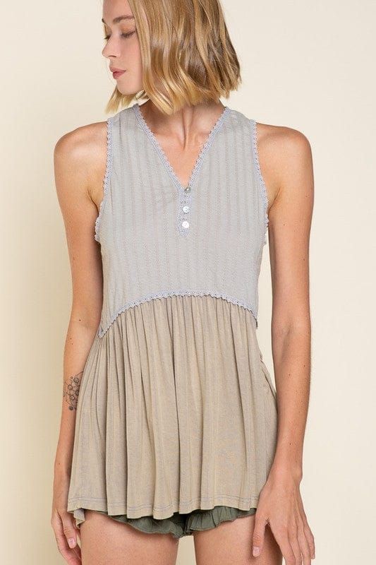 POL Simple But Unique Babydoll Knit Tank Top us.meeeshop - 