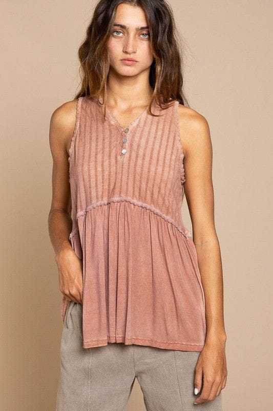 POL Simple But Unique Babydoll Knit Tank Top | us.meeeshop