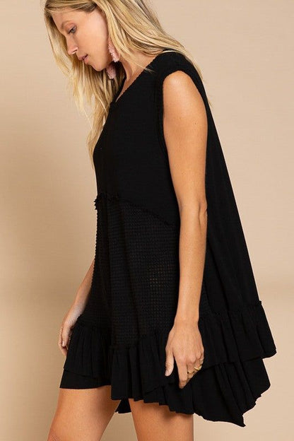 Women's POL | Sleeveless Ruffle Hem Dress - us.meeeshop