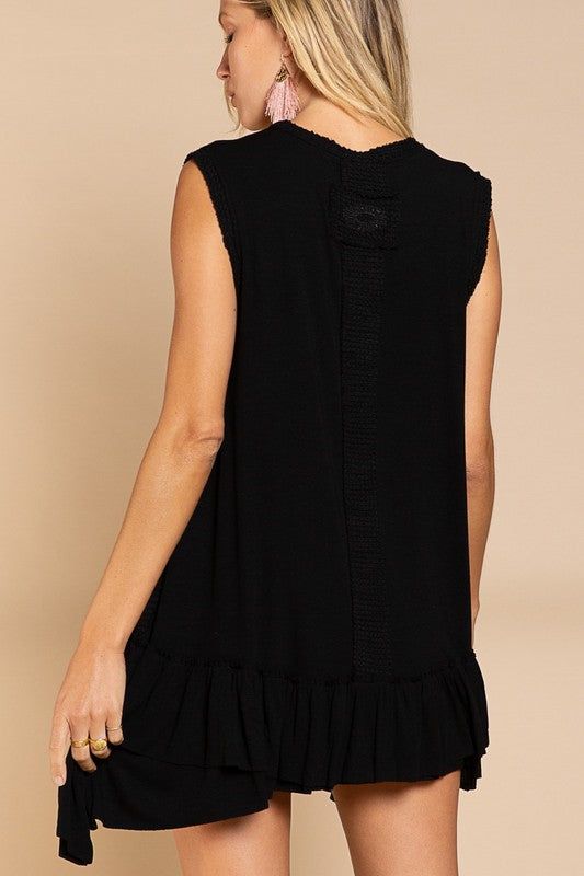 Women's POL | Sleeveless Ruffle Hem Dress - us.meeeshop