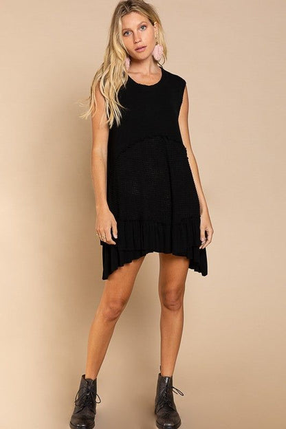 Women's POL | Sleeveless Ruffle Hem Dress - us.meeeshop