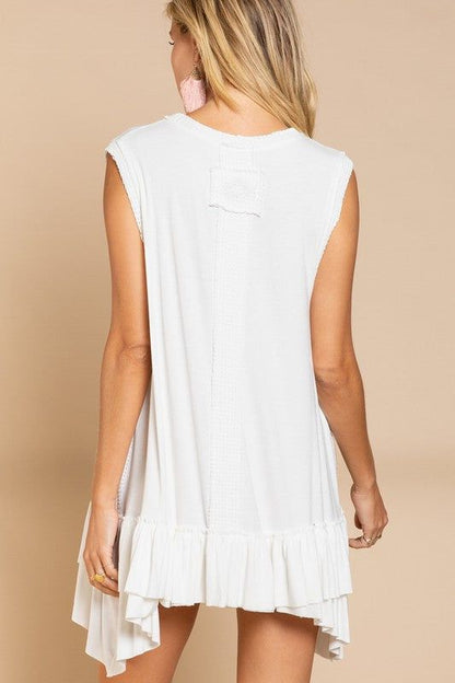 Women's POL | Sleeveless Ruffle Hem Dress - us.meeeshop