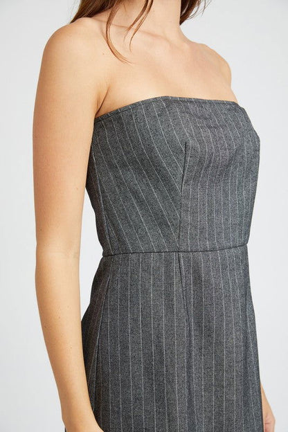 Pinstripe Tube Mini Dress us.meeeshop - 