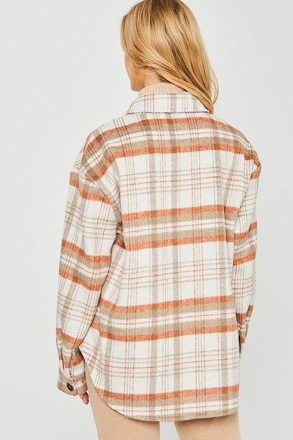 Plaid Bust Pocket Shacket us.meeeshop - 