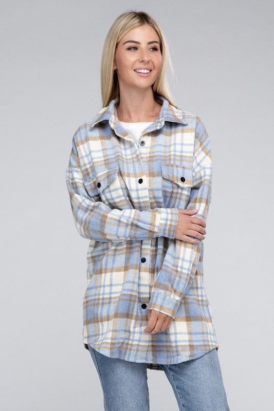 Plaid Shacket us.meeeshop - Shirts & Tops