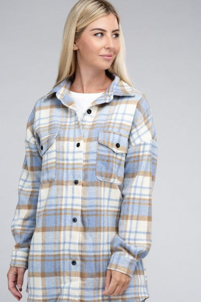 Plaid Shacket us.meeeshop - 