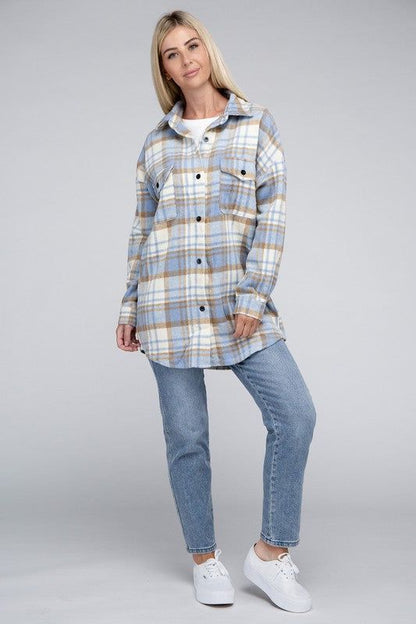 Plaid Shacket us.meeeshop - 