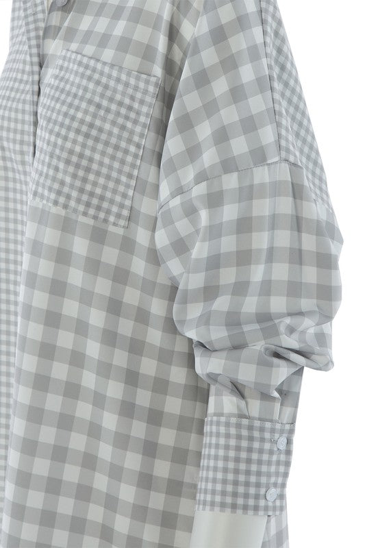 Plaid shirt with a pocket | us.meeeshop