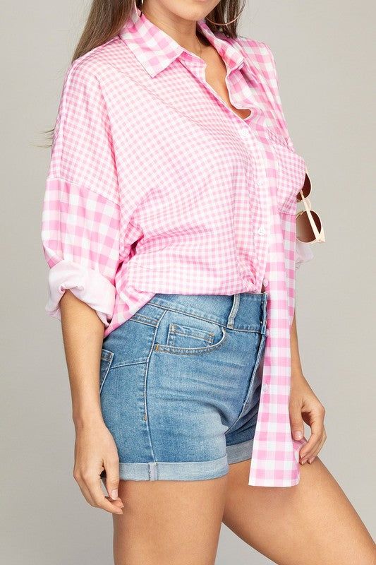 Women's Plaid shirt with a pocket - us.meeeshop