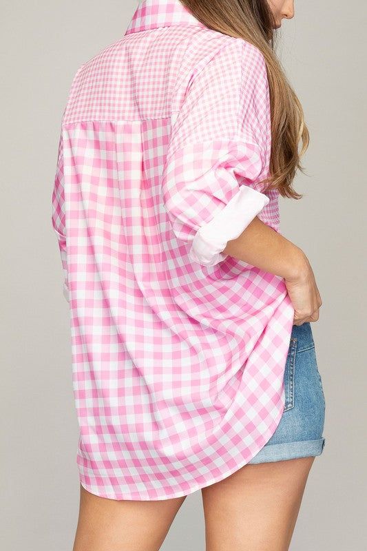 Women's Plaid shirt with a pocket - us.meeeshop