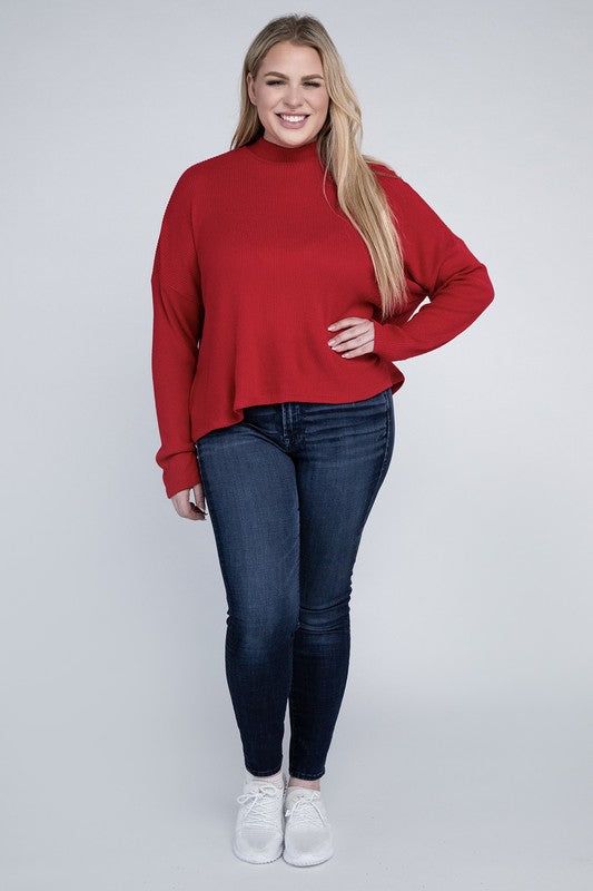 Plus Drop Shoulder Long Sleeve Top us.meeeshop - Shirts & Tops