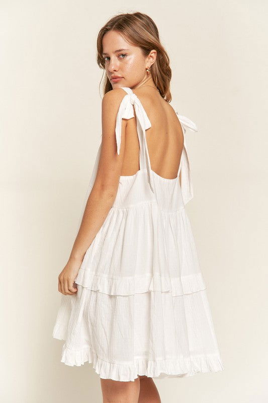 Plus Square neck ruffle dress us.meeeshop - 