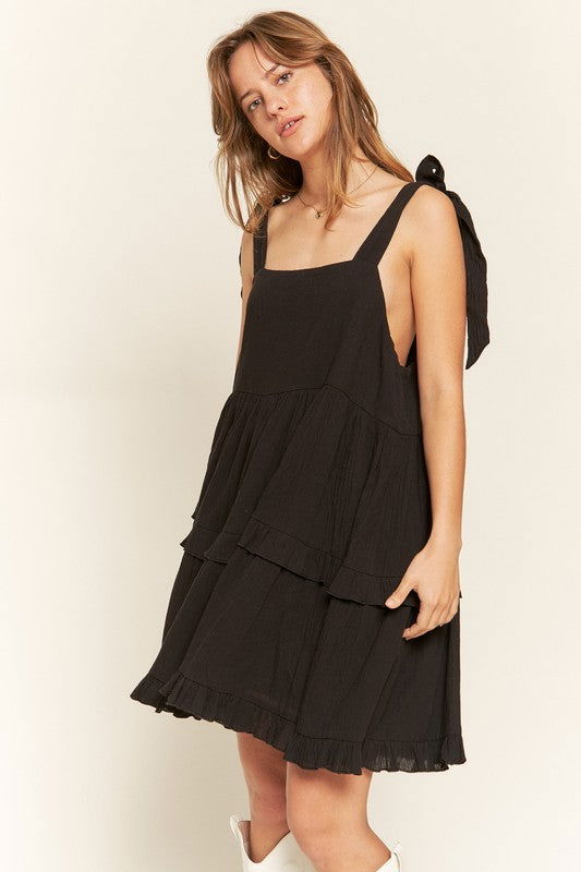 Plus Square neck ruffle dress us.meeeshop - 