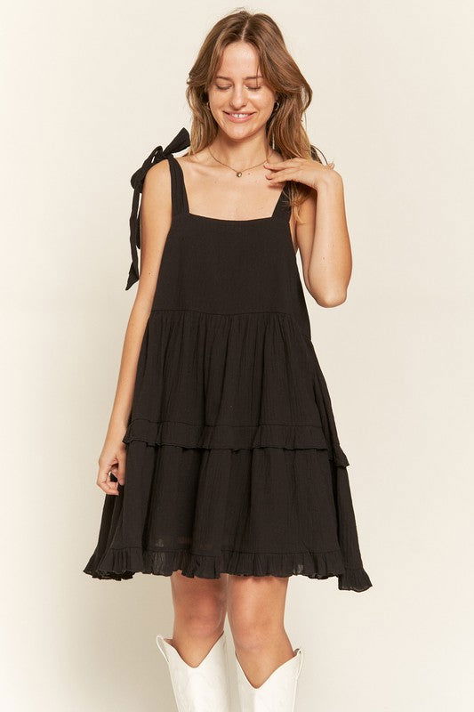 Plus Square neck ruffle dress us.meeeshop - 