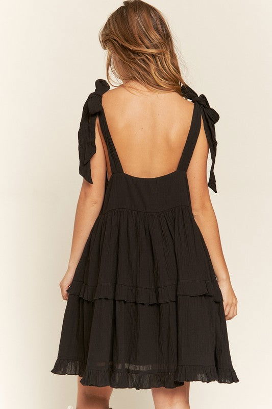 Plus Square neck ruffle dress us.meeeshop - 