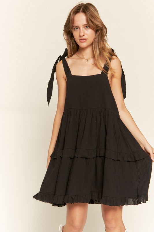 Plus Square neck ruffle dress us.meeeshop - Dresses