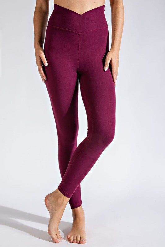 Plus Size V Waist Full Length Leggings - us.meeeshop