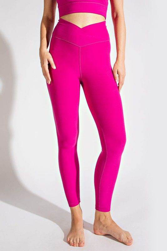 Plus Size V Waist Full Length Leggings - us.meeeshop